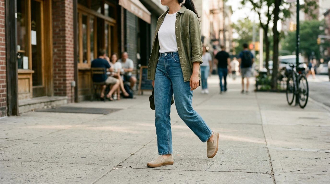 Dr. Martens Women’s Beige Slip-On Shoes: Outfit Ideas